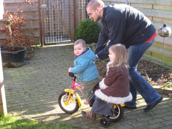 Ik kan echt wel fietsen. Zelfs met Sas achterop