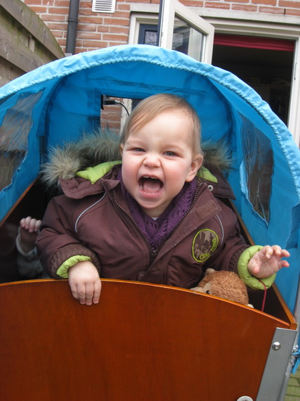 Lekker brullen in de bakfiets